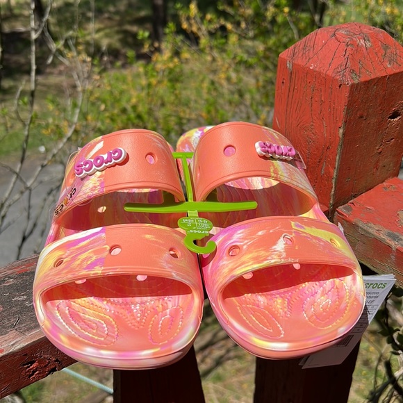 CROCS Classic Marbled Sandals Size Men 9 Women’s 11 - Picture 4 of 5